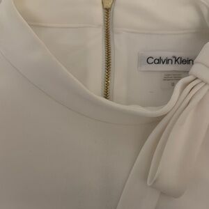 Calvin Klein White Dress with Bow Detail